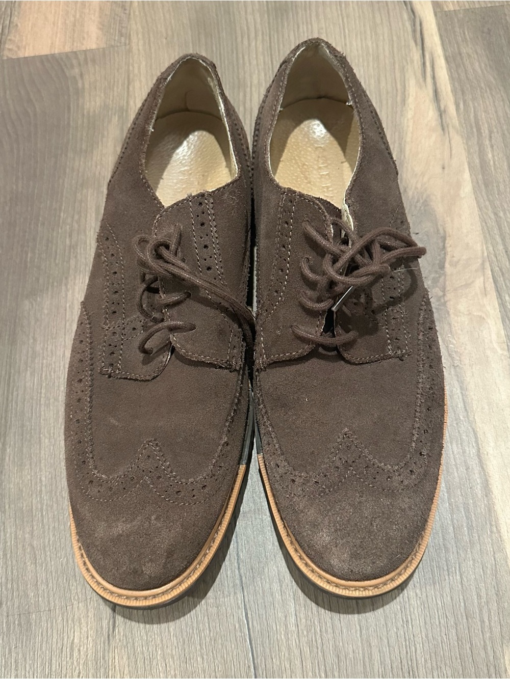 Cole Haan Men's Brown Suede Wingtip Dress Shoes